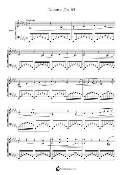 Noturno Op. 65 Sheet Music by João Dovicchi-Arr.Cookelus