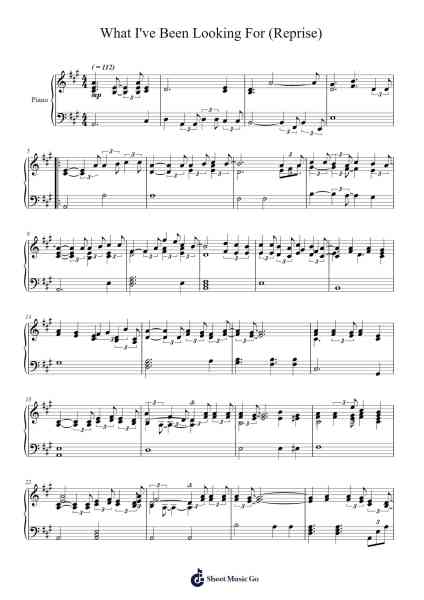 What I've Been Looking For (Reprise) Sheet Music by Andy Dodd/Adam Watts-Arr.Leaglan Piersmar