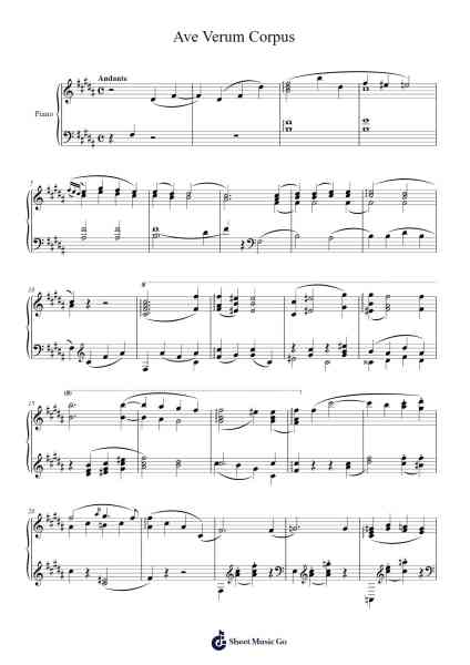 Ave Verum Corpus, K. 618 Sheet Music by Wolfgang Amadeus Mozart-Arr.Hodgham Bobbright