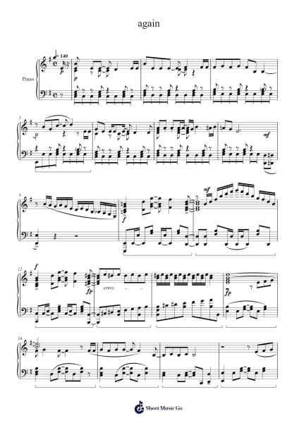 again Sheet Music by YUI-Arr.Yalegus
