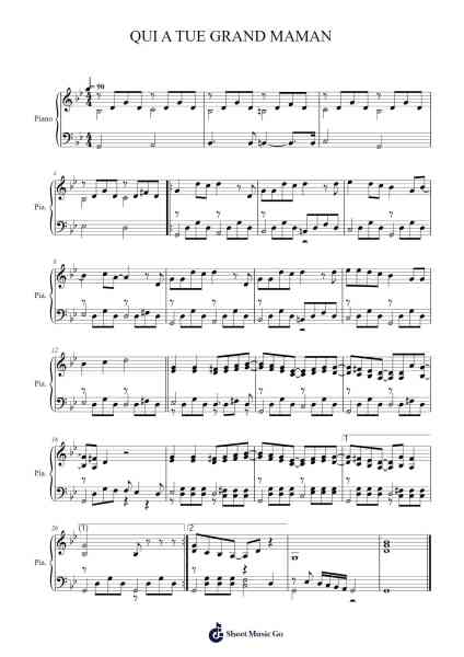QUI A TUE GRAND MAMAN Sheet Music by undefined-Arr.Reyler Poundien