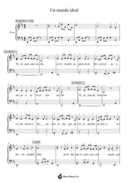 Un mundo ideal (A Whole New World) Sheet Music by Alan Menken-Arr.Rhotab