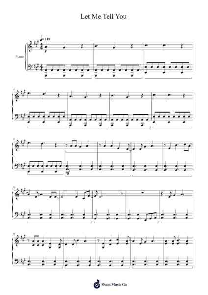 Let Me Tell You Sheet Music by Fourth Nattawat-Arr.Gwensen
