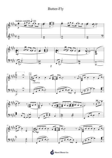 Butter-Fly Sheet Music by Kouji Wada-Arr.Lynchric