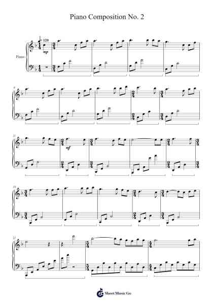 Piano Composition No. 2 Sheet Music by Joshua Landeros-Arr.Springlome Xebloor