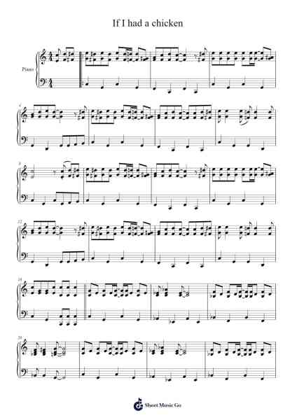 If I had a chicken Sheet Music by Kevin MacLeod-Arr.Urclair