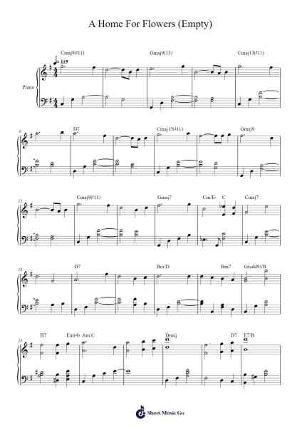 A Home For Flowers (Empty) Sheet Music by Pedro Silva-Arr.Jaboyle Erve