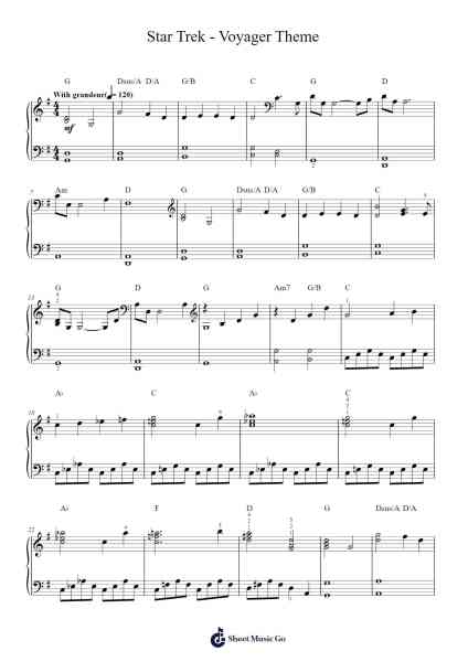 Star Trek: Voyager Theme Sheet Music by Jerry Goldsmith-Arr.Fieldbing