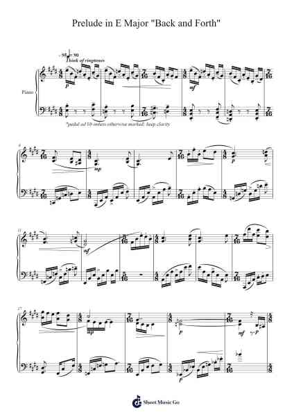 Prelude in E Major "Back and Forth" Sheet Music by Bethany Wakim-Arr.Sonfy Strasie