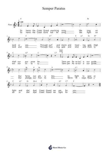 Semper Paratus Sheet Music by United States Coast Guard Band-Arr.Yuleboyle Kingshous