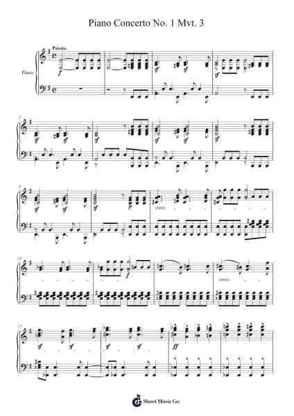 Piano Concerto No. 1 in G Minor, Op. 25: III. Presto - Molto allegro e vivace Sheet Music by Felix Mendelssohn-Arr.Kelles