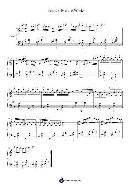 French Movie Waltz Sheet Music by Catherine Rollin-Arr.Carlwilde Yonngcam
