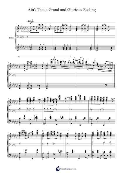 Ain't That a Grand and Glorious Feeling Sheet Music by Milton Ager-Arr.Bownio Elroytier