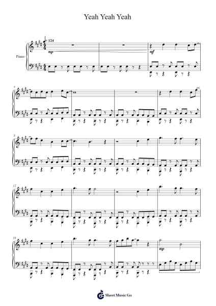 Yeah Yeah Yeah Sheet Music by Surphens-Arr.Dwightlitt