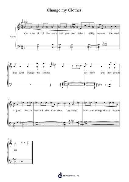 Change my Clothes Sheet Music by Alec Benjamin-Arr.Greenblack Xawilde