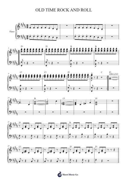 OLD TIME ROCK AND ROLL Sheet Music by undefined-Arr.Felnah Puvien