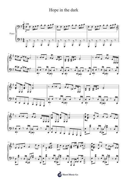 Hope in the dark Sheet Music by Luxiem-Arr.Hufaithe Deantate