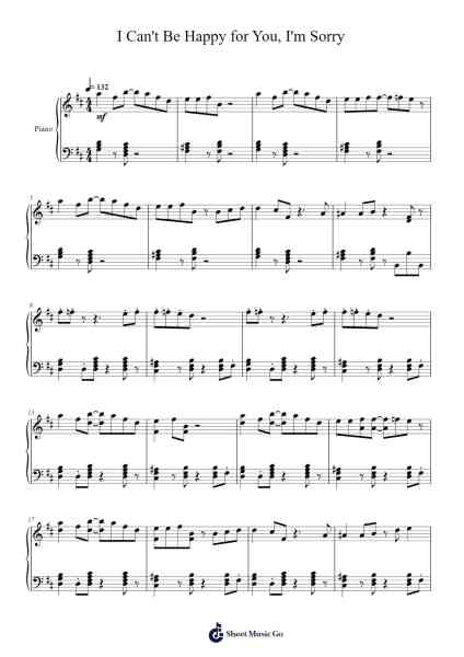 I Can't be Happy for You, I'm Sorry Sheet Music by Clod55-Arr.Latckens