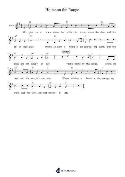 Home on the Range Sheet Music by Daniel E. Kelley-Arr.Mablia Finkeith