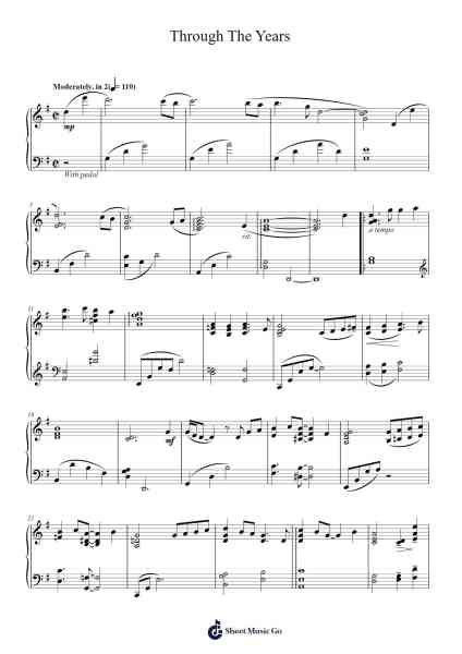 Through The Years Sheet Music by Kenny Rogers-Arr.Inmark Ausbrooke