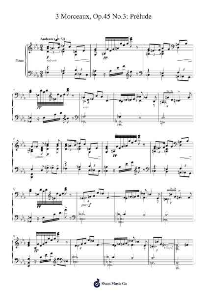 3 Morceaux, Op. 45 No. 3: Prélude Sheet Music by Alexander Scriabin-Arr.Yulejah