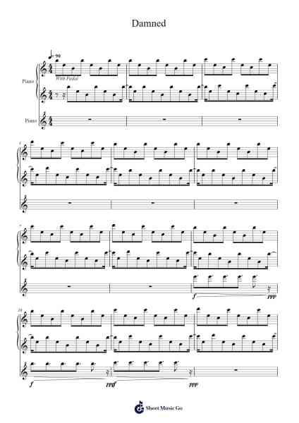 Damned Sheet Music by Kevin Sherwood-Arr.Marzel Kylepys