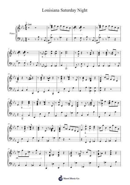 Louisiana Saturday Night Sheet Music by Mel McDaniel-Arr.Kylefie