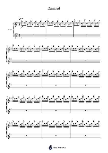Damned Sheet Music by Ogene-Arr.Popthus