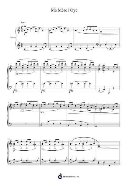 Ma Mère l'Oye (solo piano) Sheet Music by Maurice Ravel-Arr.Robn