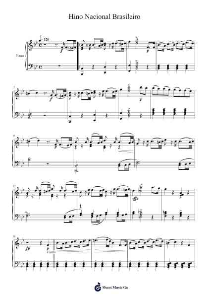 Hino Nacional Brasileiro Sheet Music by Francisco Manuel da Silva-Arr.Roykiel