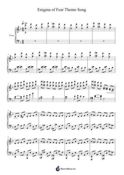 Enigma of Fear Theme Song Sheet Music by Misc Computer Games-Arr.Dukim