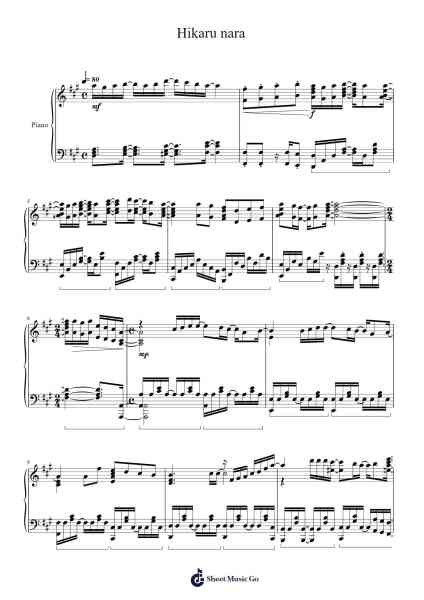 Hikaru nara Sheet Music by Goose House-Arr.Scripla Brookfe