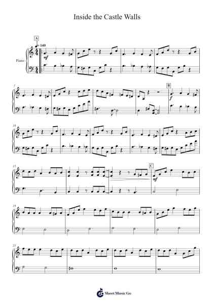 Inside the Castle Walls Sheet Music by Koji Kondo-Arr.Caescott