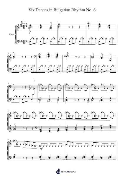 Six Dances in Bulgarian Rhythm No. 6, from "Mikrokosmos", Sz. 107, BB 105 Sheet Music by Béla Bartók-Arr.Fordtrid Lawsweet