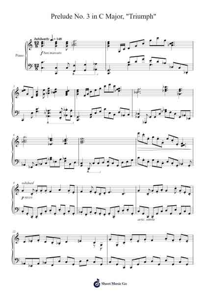 Prelude No. 3 in C Major, "Triumph" Sheet Music by Jorjah-Arr.Rhysgel Dilcooke