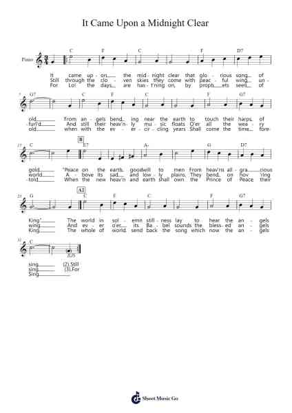 It Came Upon a Midnight Clear Sheet Music by Richard Storrs Willis-Arr.Hooters Xenie