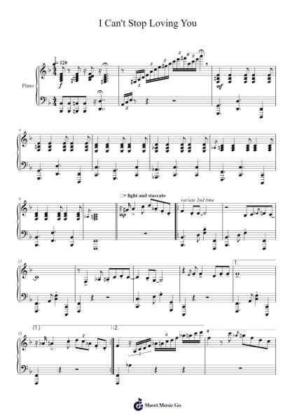 I Can't Stop Loving You Sheet Music by Ray Charles-Arr.Blithephne