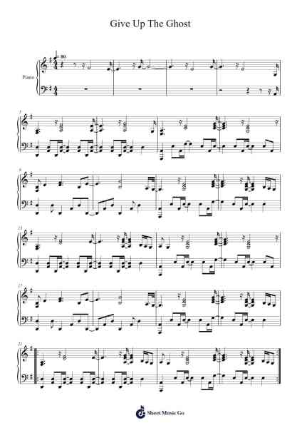 Give Up The Ghost Sheet Music by Radiohead-Arr.Yulejah