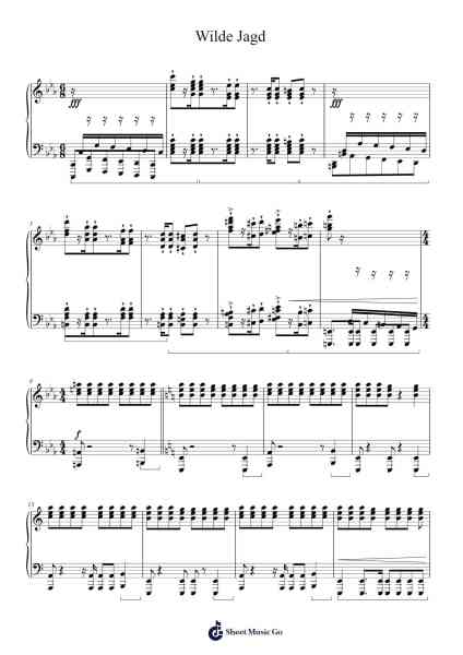 Transcendental Étude No. 8 "Wilde Jagd" Sheet Music by Franz Liszt-Arr.Gardi Clairero