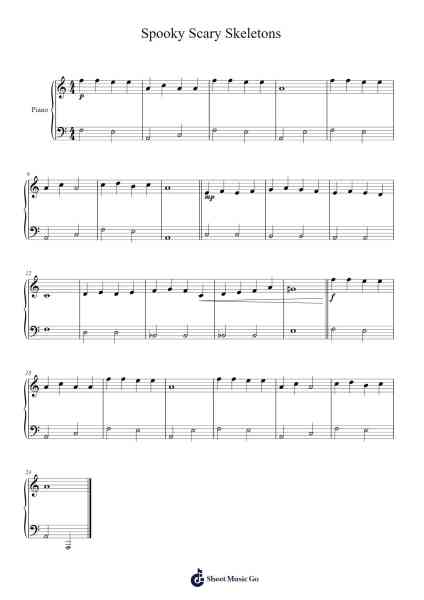 Spooky Scary Skeletons Sheet Music by Andrew Gold-Arr.Caerwood Belch