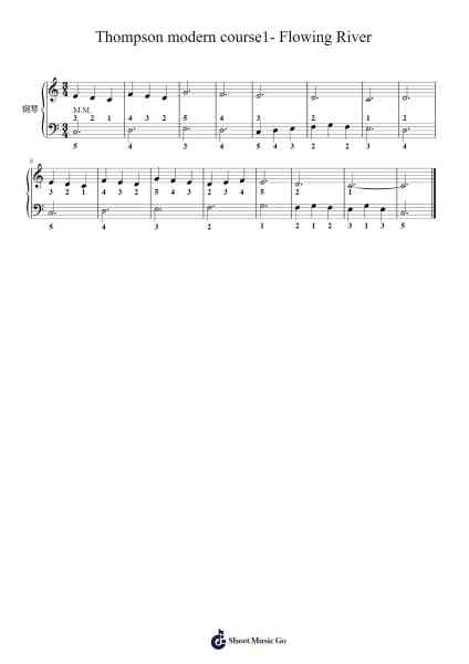 Thompson modern course1- Flowing River Sheet Music by John Thompson-Arr.Hazlius