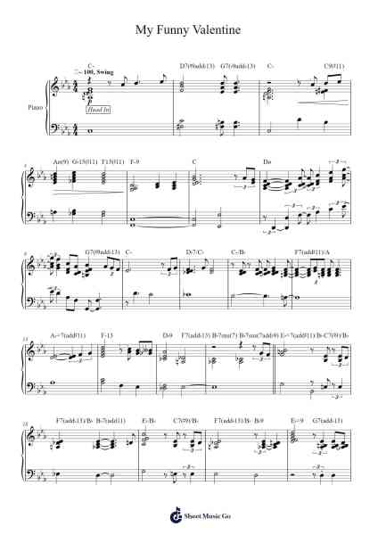 My Funny Valentine Notenblatt von Richard Rodgers-Arr.Gedia