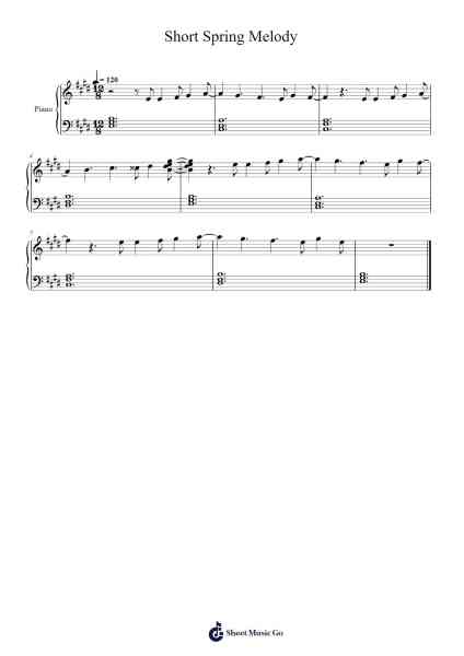 Short Spring Melody Sheet Music by Toynram Xadean-Arr.Dukim