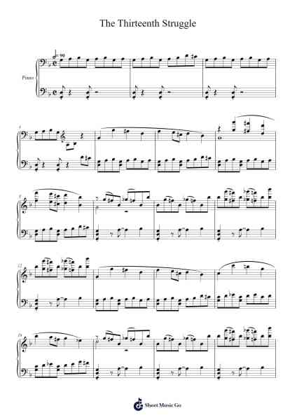 The Thirteenth Struggle Sheet Music by Yoko Shimomura-Arr.Wentio Termaltz