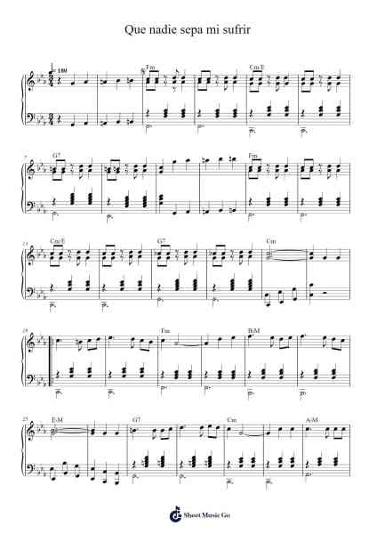 Que nadie sepa mi sufrir Sheet Music by Julio Jaramillo-Arr.Roymens