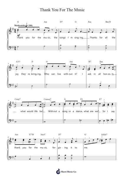 Thank You For The Music Sheet Music by ABBA-Arr.Trollstal