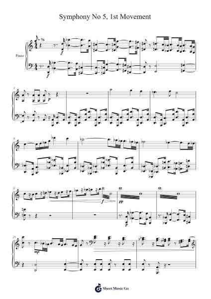 Symphony No. 5 in D minor, Op. 47: I. Moderato - Solo Piano Sheet Music by Dmitry Shostakovich-Arr.Prittlay