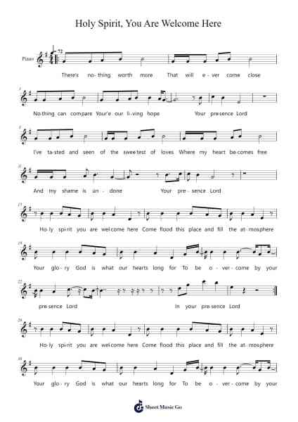 Holy Spirit, You Are Welcome Here Sheet Music by Babbie Mason-Arr.Maltzster Colcott