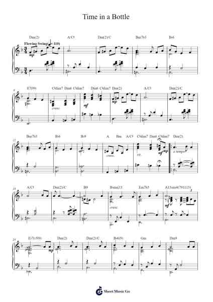 Time in a Bottle Sheet Music by Jim Croce-Arr.Gunchi