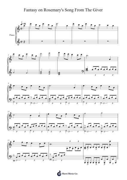 Fantasy on Rosemary's Song From The Giver Sheet Music by Marco Beltrami-Arr.Jeffsey